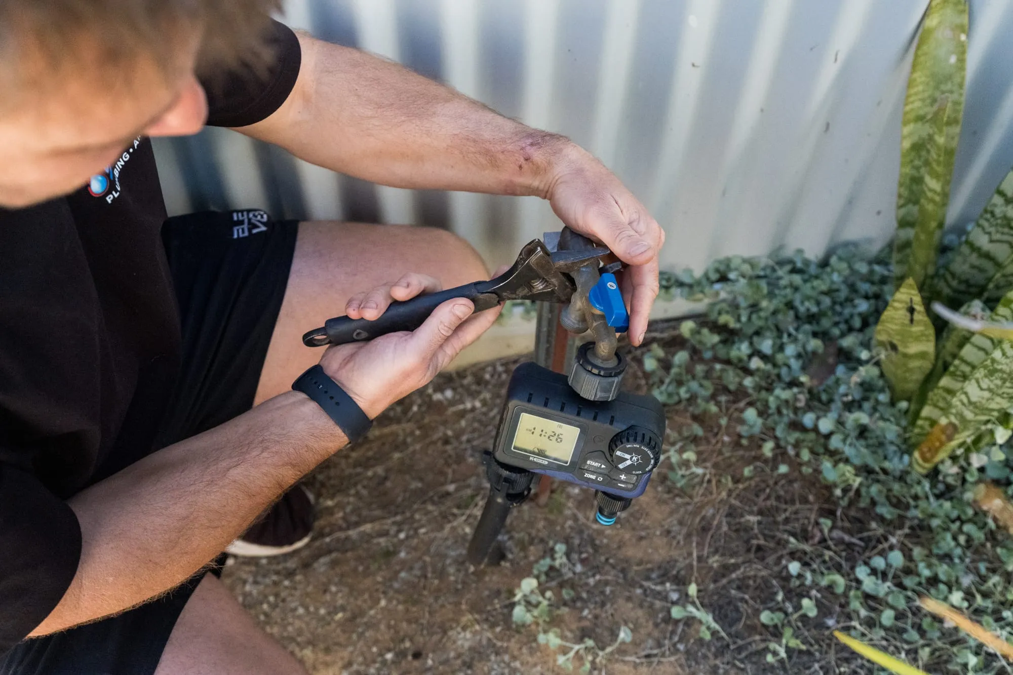 Gas detector reading taken at a gas meter